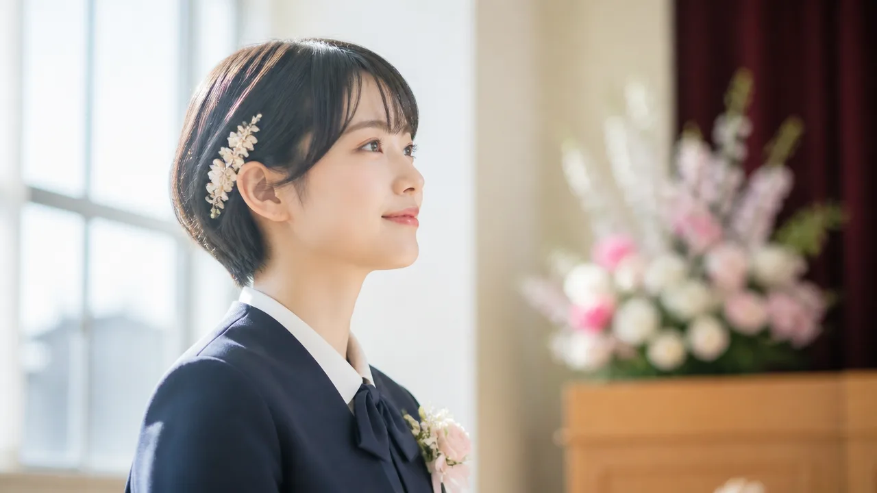 小学校の卒業式に似合うショートの髪型｜女の子・母親別アレンジ