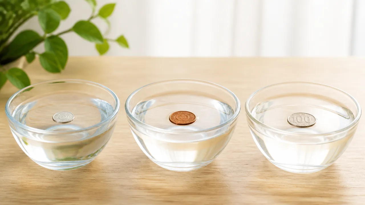 1円玉が水に浮く理由とは？表面張力の仕組みを解説